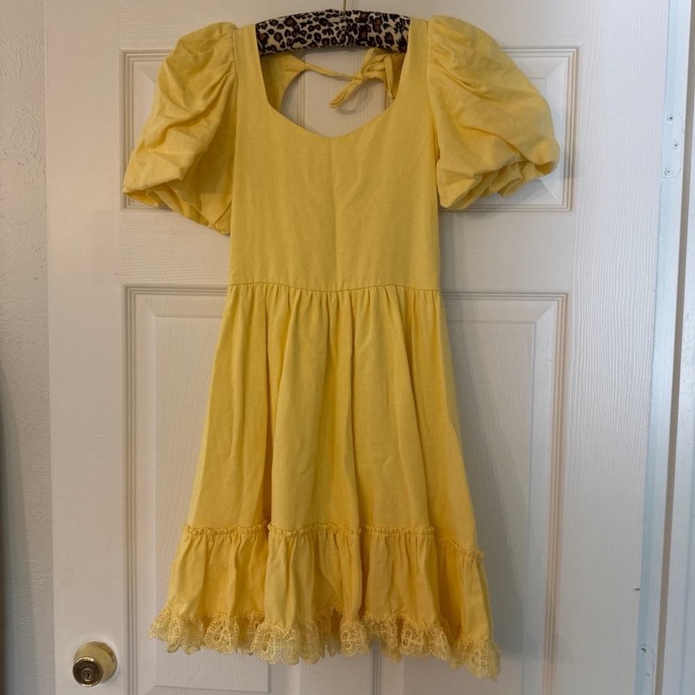 Peixoto Yellow Tiered Ruffled Sundress